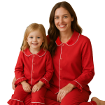 家庭睡衣生产厂家-2025经典红色棉质休闲套装