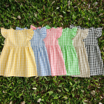 公主裙工厂-批发夏季新款荷叶袖格子公主裙