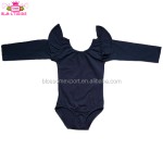 芭蕾舞连体衣工厂-批发女婴长袖体操服棉质