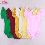 芭蕾舞连体衣生产厂家-批发短荷叶袖豹纹条纹