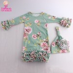 婴儿套装供应商-新生儿女婴袍帽套装洗礼礼物