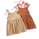 女童裙生产厂家-批发儿童女童休闲亚麻棉裙