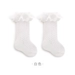 女童袜生产厂家-波西米亚纯色蕾丝荷叶边袜