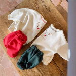 婴儿套装工厂-25秋冬新款圣诞纯色按钮套装