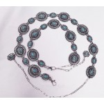 链带工厂-批发西部风格椭圆绿松石腰带