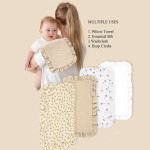 婴儿拍嗝巾生产厂家-4件套夏季花卉吸水巾