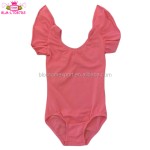 芭蕾舞连体衣供应商-95%棉5%氨纶珊瑚色