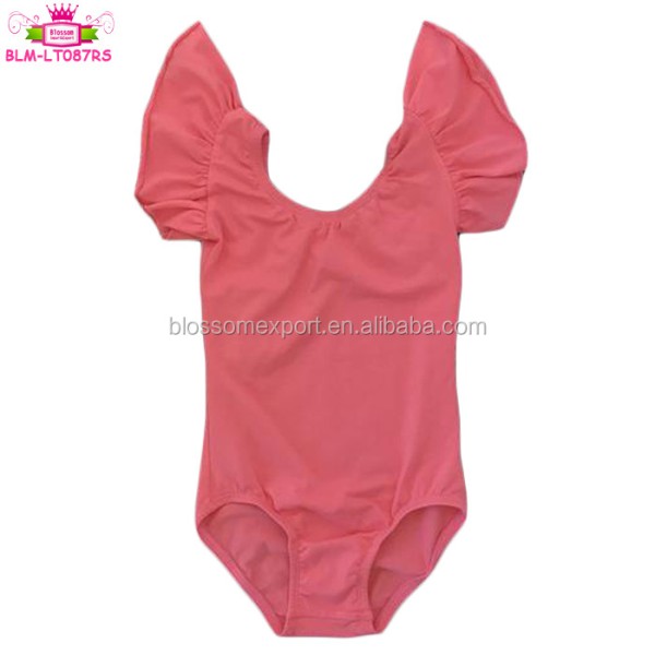 芭蕾舞连体衣供应商-95%棉5%氨纶珊瑚色