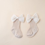 婴儿袜供应商-批发厂价供应纯色蝴蝶结袜