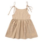 女童裙生产厂家-批发儿童女童休闲亚麻棉裙