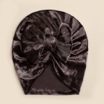 婴儿帽工厂-可爱婴儿蝴蝶结帽天鹅绒套头帽