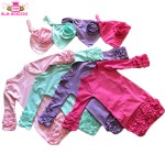 婴儿袍工厂-新生儿回家服纯色长袖荷叶边袍