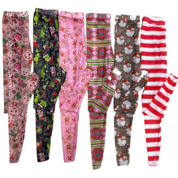 圣诞连裤袜生产厂家-圣诞豹纹圣诞老人连裤袜