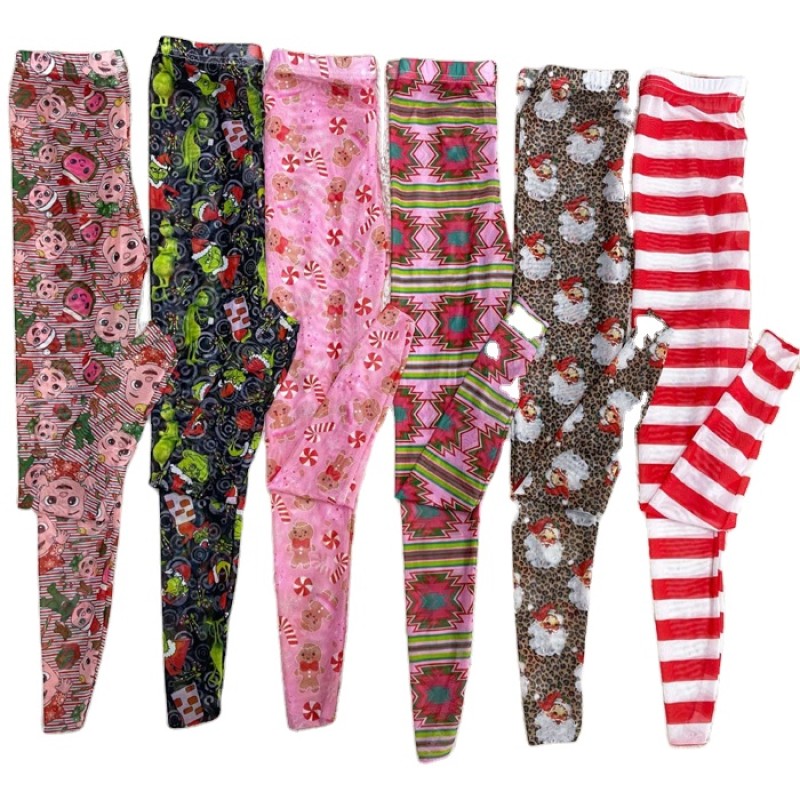 圣诞连裤袜生产厂家-圣诞豹纹圣诞老人连裤袜