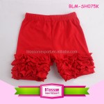 夏季短裤供应商-2026精品纯色女童三层荷叶边