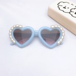 儿童太阳镜生产厂家-批发时尚爱心珍珠镜
