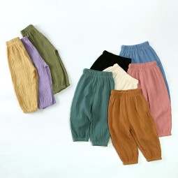 Children Pants Factory - Unisex Solid Color Muslin