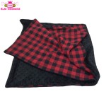 法兰绒毯工厂-超软绿色花卉荷叶边婴儿毯