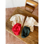 婴儿套装工厂-25秋冬新款圣诞纯色按钮套装