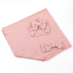 襁褓套装工厂-新生儿襁褓毯睡袋头巾帽套装