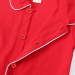 家庭睡衣生产厂家-2025经典红色棉质休闲套装