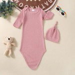 新生儿套装工厂-新生儿华夫格棉袍翻折手套