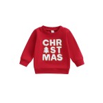 圣诞卫衣生产厂家-通用幼儿圣诞字母刺绣