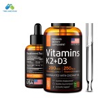 OEM Package Health Support Vitamin K2+D3 Drops Supplements Formulated with Coconut Oil Immunity Support Private Labels