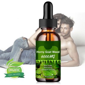 OEM Label Horny Goat Weed Drops 6000mg boost Organic Male Supplement Natural Epimedium Liquid Drops Energy Boost