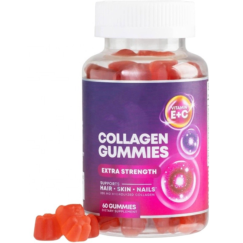 Private Package Collagen Gummies Nutrition Support Vitamin E+C Supplement for Skin Joint Hair and Nail 60 Gummies