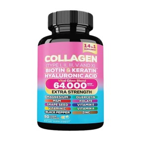 Private Label Package Collagen Capsules Nutrition Support 14 in 1 Supplement for Skin Joint Hair and Nail with Grape Seed