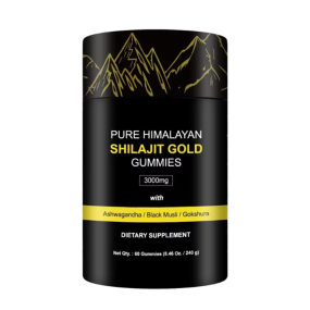 Paper Tube Package Shilajit Gummies  Individually Wrapped Boost Energy with Ashwagandha Pure Himalayan 60 Gummies Per Tube