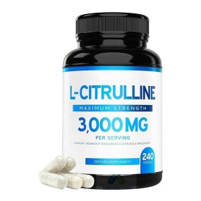 OEM/ODM Package L-Citrulline Capsules 3000mg Per Serving Support Workout Endurance and Muscle Recovery Health Supplement