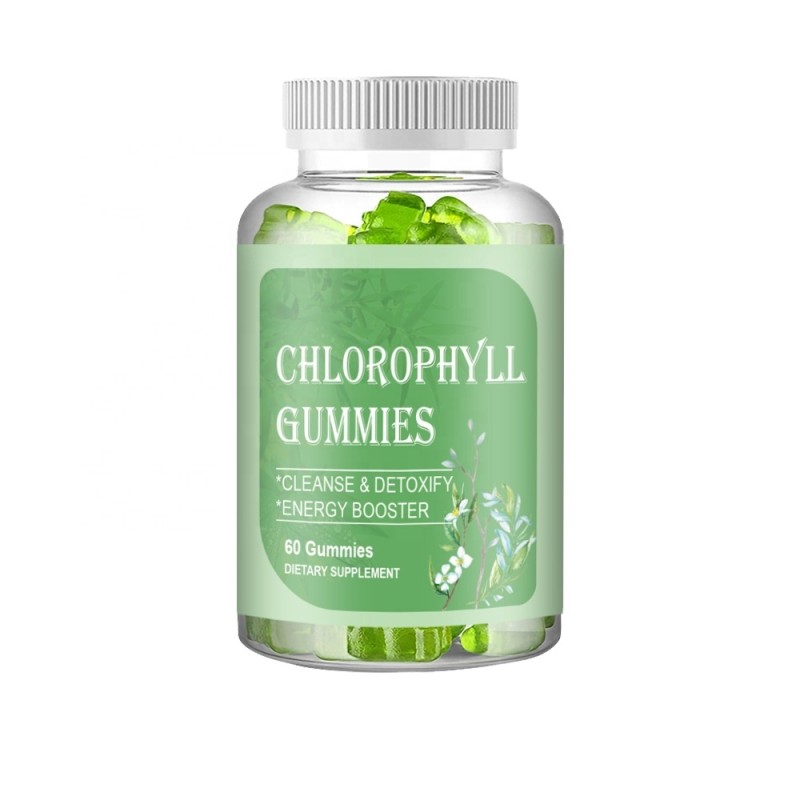 Private Package Chlorophyll Gummies Green apple Flavor Nutrition Support  Supplement for Skin Low Sugar