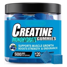 Private Label Package Creatine Monohydrate Gummies Blueberry Flavor Strengthen and Muscle Support Energy Recovery