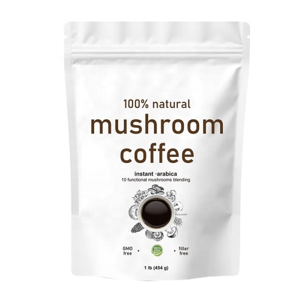 Mushroom Coffee Powder Instant Arabica Coffee Beans 10 in 1 Mushrooms Blending Lion's Mane Chaga Reishi Mushrooms Private Label