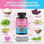 Private Label Package Collagen Capsules Nutrition Support 14 in 1 Supplement for Skin Joint Hair and Nail with Grape Seed