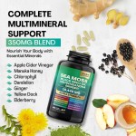 Private Label Sea Moss Capsules 60 Each Capsules Formula with Black Seed Oil Ashwagandha and Ginger Energy Booster Supplement