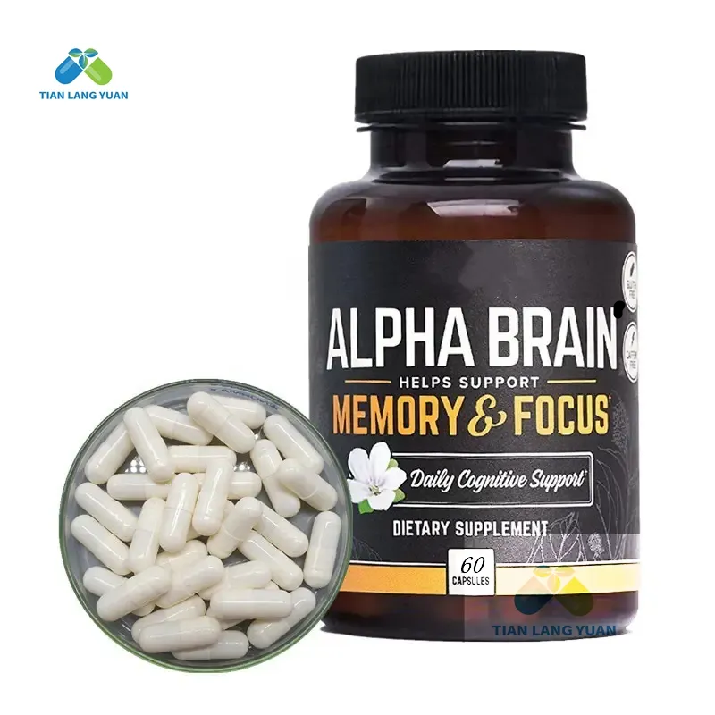 OEM Package Alpha Brain Capsules 60 Each Bottle for Brain Health and Memory Focus Capsules