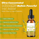 OEM Package Mullein Extract Liquid Drops for Lung Cleanse and Detox Respiratory Drops Health Supplement Vegan