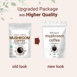 Mushroom Coffee Powder Instant Arabica Coffee Beans 10 in 1 Mushrooms Blending Lion's Mane Chaga Reishi Mushrooms Private Label