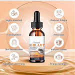 OEM Package Shilajit Drops Pineapple Flavor with Ashwagandha Maca and Chaga Boost Energy 10:1 Himalayan Drops 60ml