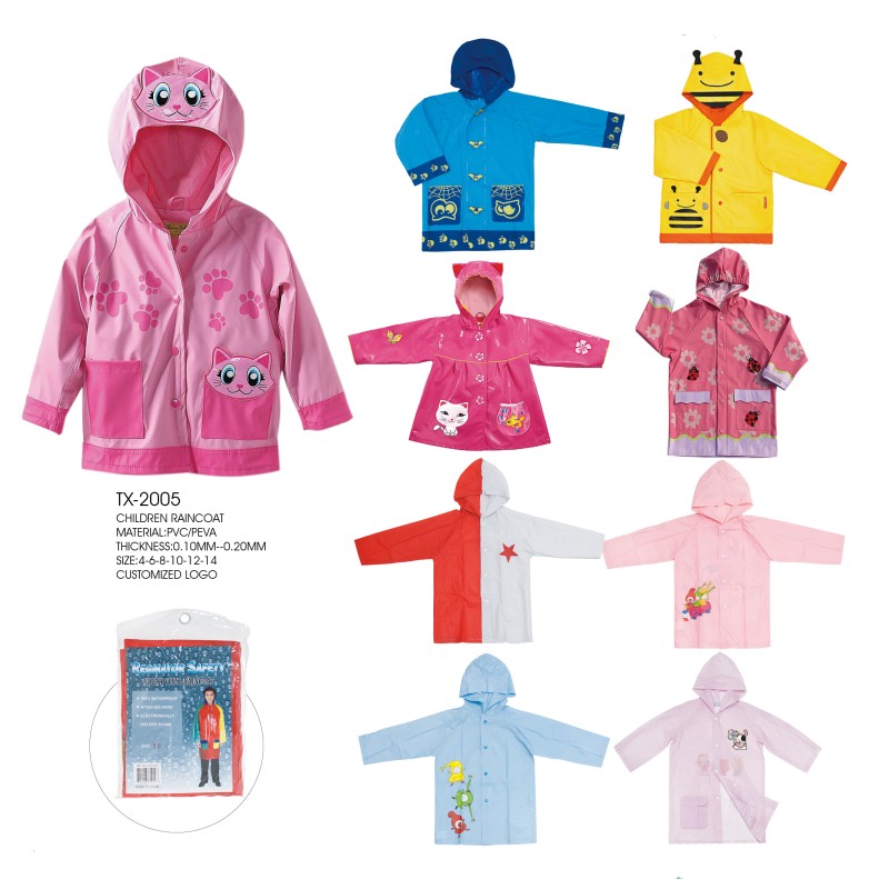 Rain Poncho Factory - Cartoon Kids Plastic Poncho