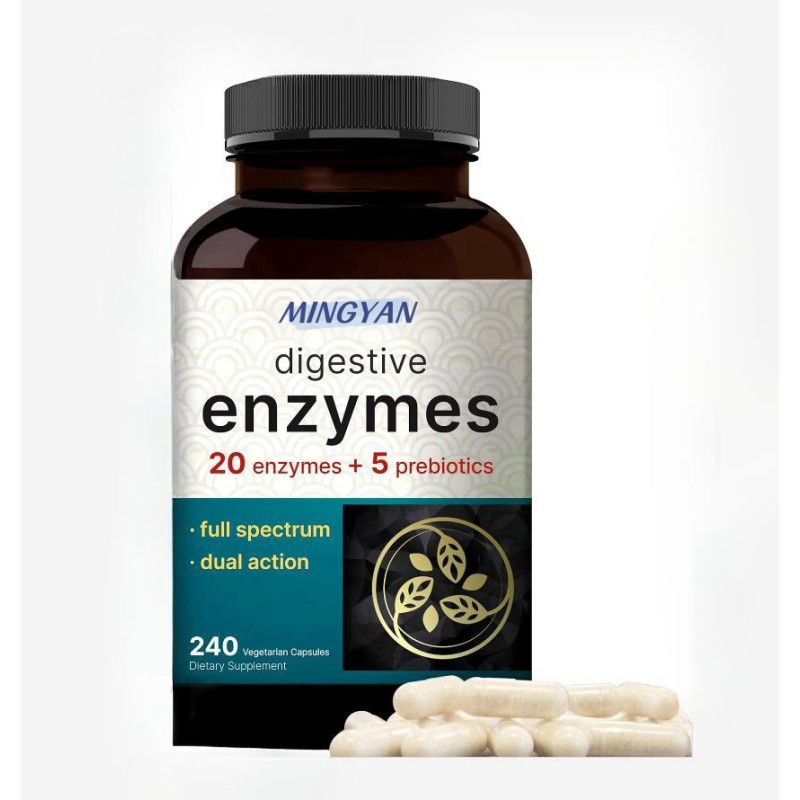 OEM Natural Enzyme Capsule Gut Cleanse Full Spectrum Digestive Enzyme & Prebiotic Veggie Capsules