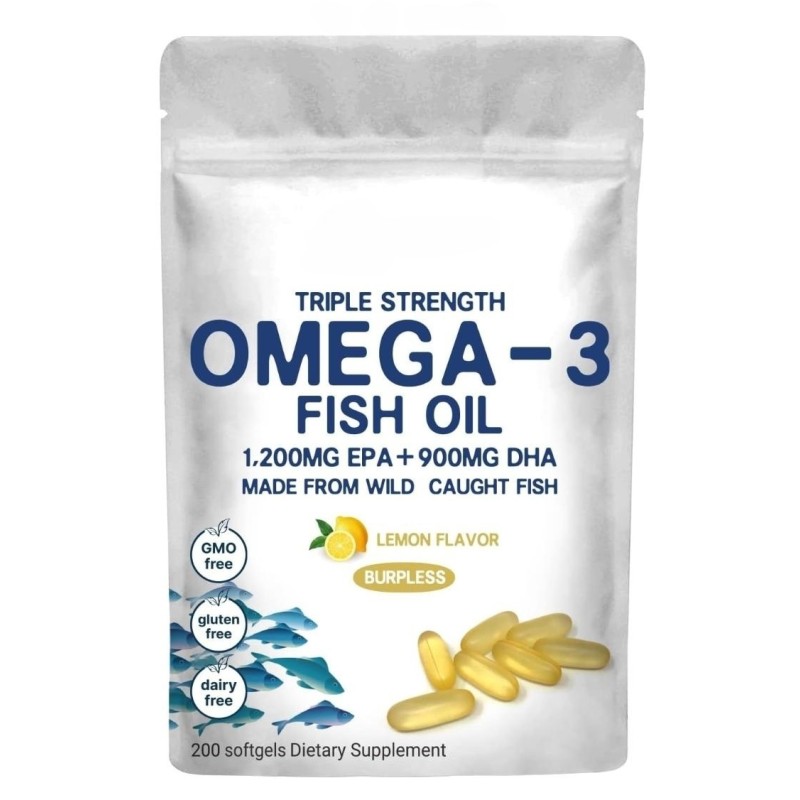 Private Label Natural Pure Omega-3 Fish Oil Softgels Supplements for Heart Brain Joints Health Support