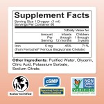 Iron Vitamin Drops Organic Liquid Iron Drops for Adults With MCT Oil Free Blood Builder