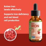 Iron Vitamin Drops Organic Liquid Iron Drops for Adults With MCT Oil Free Blood Builder