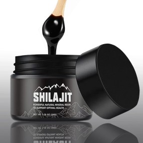 Natural Shilajit Pure Resin Fulvic Acid, 85+ Trace Minerals, Organic Ayurvedic Shilajit Pure Himalayan Organic Shilajit Resin