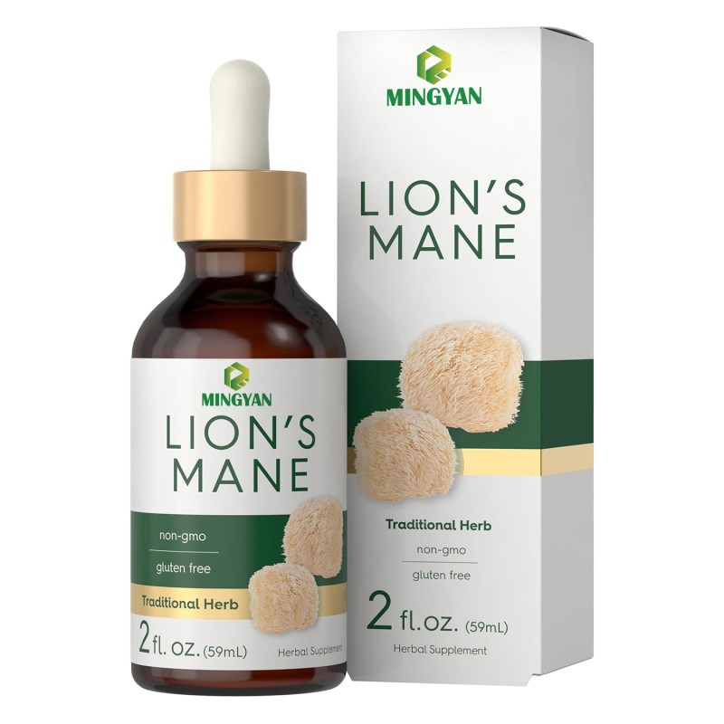 Lions Mane Liquid Extract Mushroom Supplement Drop for Brain Support Memory, Focus & Clarity