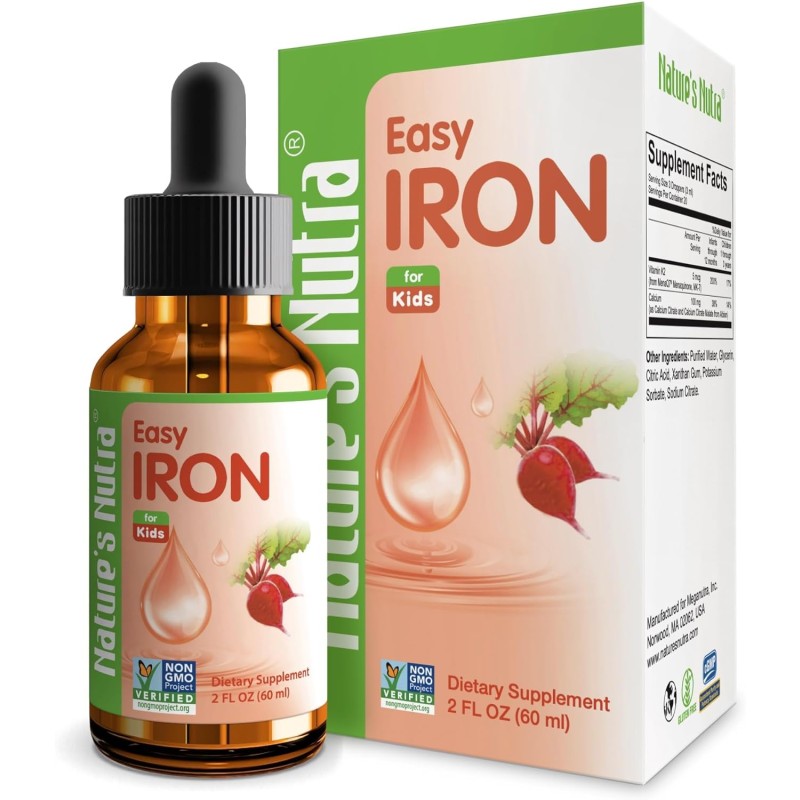 Iron Vitamin Drops Organic Liquid Iron Drops for Adults With MCT Oil Free Blood Builder